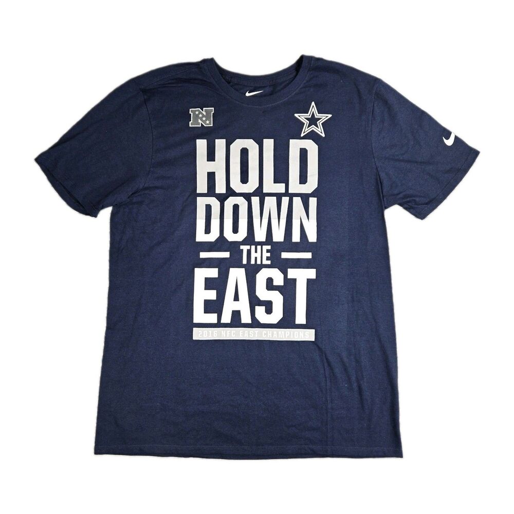 Mens Nike Dallas Cowboys Hold Down The East 2016 NFC East Champions T Shirt Larg